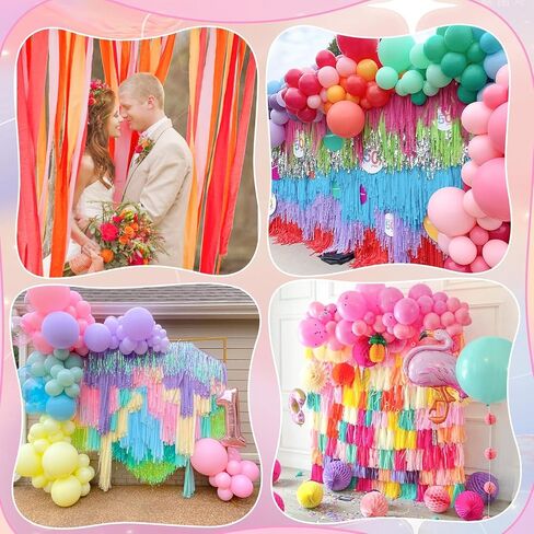 Crepe Paper Streamers 4Rolls 328ft, Pink and Hot Pink Party Streamers for Birthday Party Decorations, Wedding Decorations Crepe Paper for Baby Shower Party Decorations in Saudi Arabia