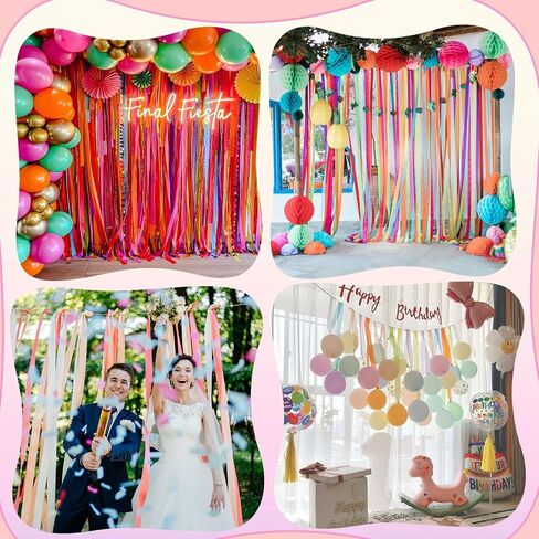 Crepe Paper Streamers 4Rolls 328ft, Pink and Hot Pink Party Streamers for Birthday Party Decorations, Wedding Decorations Crepe Paper for Baby Shower Party Decorations in Saudi Arabia