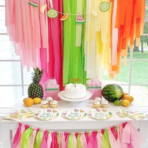 Crepe Paper Streamers 4Rolls 328ft, Pink and Hot Pink Party Streamers for Birthday Party Decorations, Wedding Decorations Crepe Paper for Baby Shower Party Decorations in Saudi Arabia