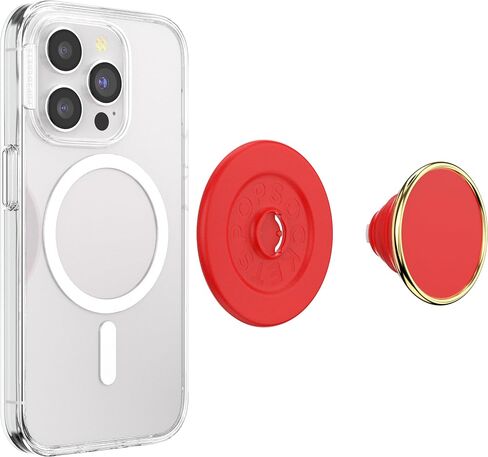 PopSockets Phone Grip Compatible with MagSafe, Phone Holder, Wireless Charging Compatible - Alum Triangle Knurled French Navy in Saudi Arabia