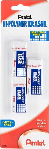 Pentel Hi-Polymer Block Block Eraser ، 3 عبوات (ZEH10BP2F) in Saudi Arabia