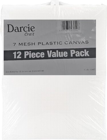 Plastic Canvas 7, 1lb, 10.5" x 13.5" Clear Templates (12pc) | Bundled Watercolor Paint Brush - Versatile for Quilting & Crafting, Durable & Flexible Material - [Pack of 2] in Saudi Arabia