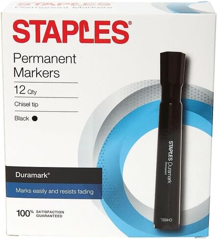 Staples 167056 Duramark Permanent Markers Broad Point Black 12/Pack (10403-Cc) in Saudi Arabia