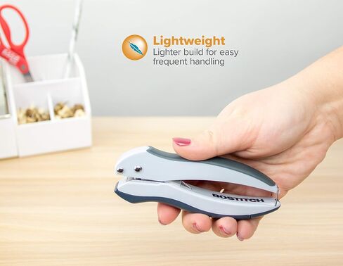 Bostitch Office EZ Squeeze One-Hole Punch, 10 Sheet Capacity, Lightweight, Gray/Blue, Pack of 3 in Saudi Arabia