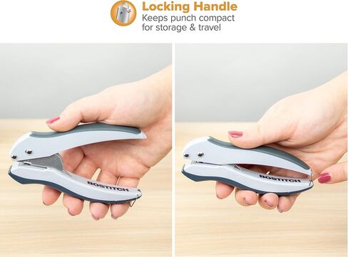 Bostitch Office EZ Squeeze One-Hole Punch, 10 Sheet Capacity, Lightweight, Gray/Blue, Pack of 3 in Saudi Arabia