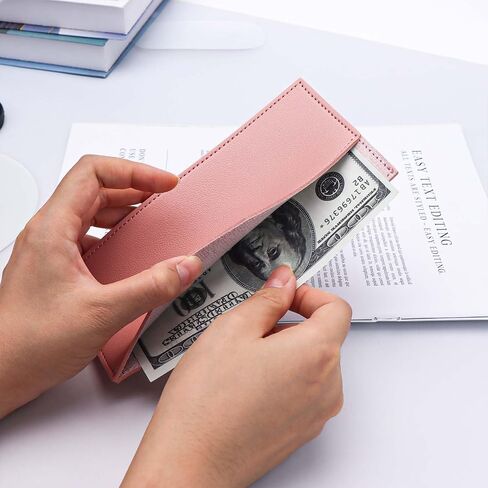 Cash Envelopes PU Leather Budget Envelope Black Credit Card Holder Reusable Money Clip for Budgeting Women Men Bill Receipt Coupon Organizer (Black) in Saudi Arabia