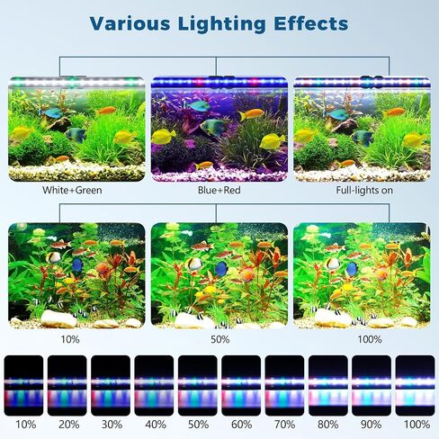 Tatub 36 '' ضوء حوض السمك الغاطس مع 3 أوضاع إضاءة ، 12.7 واط طيف كامل مصباح أسماك LED مع 10 مستويات من السطوع ، أضواء حوض السمك تحت الماء لخزان السمك مع توقيت تشغيل/إيقاف in Saudi Arabia