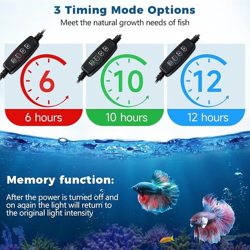 Tatub 36 '' ضوء حوض السمك الغاطس مع 3 أوضاع إضاءة ، 12.7 واط طيف كامل مصباح أسماك LED مع 10 مستويات من السطوع ، أضواء حوض السمك تحت الماء لخزان السمك مع توقيت تشغيل/إيقاف in Saudi Arabia
