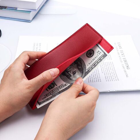 Cash Envelopes PU Leather Budget Envelope Black Credit Card Holder Reusable Money Clip for Budgeting Women Men Bill Receipt Coupon Organizer (Black) in Saudi Arabia