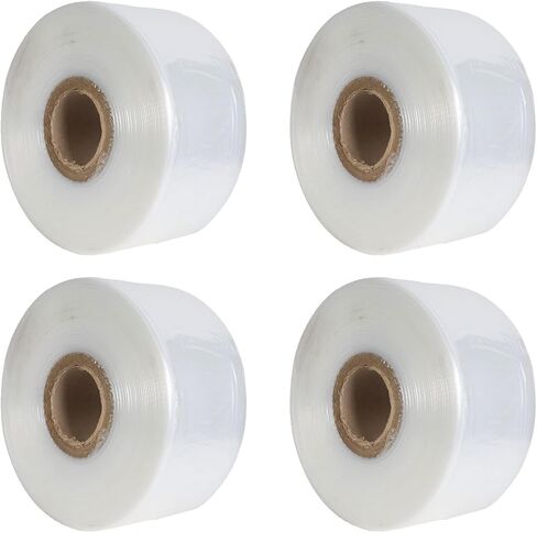 4 Pcs Parafilm Tape, 40mm/1.6" Width Clear Floristry Film Stretchable Self-Adhesive Membrane, Parafilm Roll Grafting Plant Tape Nursery Sealing Tape for Petri Dish Garden Hand Tools in Kuwait