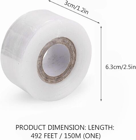 4 Pcs Parafilm Tape, 40mm/1.6" Width Clear Floristry Film Stretchable Self-Adhesive Membrane, Parafilm Roll Grafting Plant Tape Nursery Sealing Tape for Petri Dish Garden Hand Tools in Kuwait
