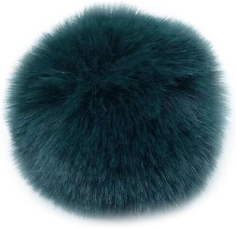 Unpafcxddyig 28 Pieces Pom Pom Balls Soft with Elastic Loop Artificial Fur Pompoms 3.15in for DIY Scarves Gloves Knitting Hats Bagss,Dark Green in Kuwait