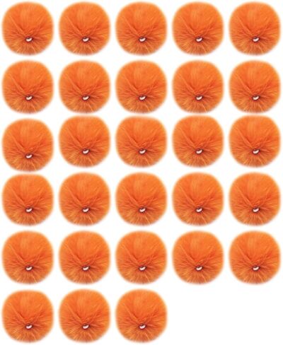 Unpafcxddyig 28 Pieces Pom Pom Balls Soft with Elastic Loop Artificial Fur Pompoms 3.15in for DIY Scarves Gloves Knitting Hats Bagss,Dark Green in Kuwait