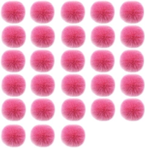 Unpafcxddyig 28 Pieces Pom Pom Balls Soft with Elastic Loop Artificial Fur Pompoms 3.15in for DIY Scarves Gloves Knitting Hats Bagss,Dark Green in Kuwait