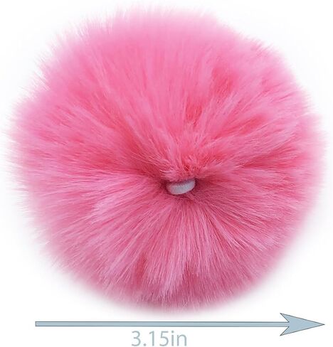 Unpafcxddyig 28 Pieces Pom Pom Balls Soft with Elastic Loop Artificial Fur Pompoms 3.15in for DIY Scarves Gloves Knitting Hats Bagss,Dark Green in Kuwait