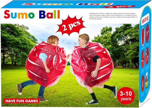 ZHUYNXIR 2 PC Sumo Balls for Kids, Kids Bumper Bounce Balls, Kids Sumo Balls, Lawn Game Ball for Child Outdoor Team Gaming Play for 3-12 Ages (24 inch, red+red) in Kuwait
