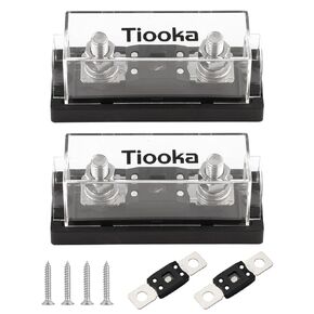 60A MEGA Fuse Holder Kit with 60 Amp Fuses 0/2/4/8 Gauge AWG Fuse Block 2 Pack for Car Audio Truck DIY Fuse Box Automotive Fuse Block Heat Resistant