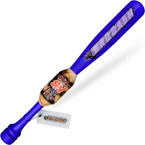 31"/ 35-oz Blue Heavy Weight Two Handed Baseball & Softball bat with Solid Pro Maple Wood for to Improve Strength, bat Speed, Overall Swing Trainer and Adult in Barrel Size 2.50 with Flame Work