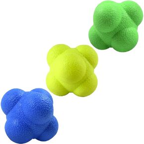 Reaction Ball,Reflex Ball for Hand Eye Coordination Training,2.83 inch,Pack of 3-Blue,Yellow,Green.
