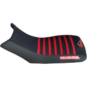 Seat Cover - Compatible Fit for The Honda 1993-2006 TRX 300 EX Sportrax 300 TRX300EX 2x4 All Black/Red Ribs
