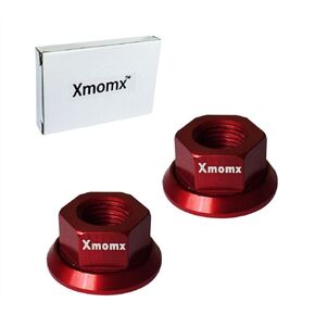 Red 2 x M10 Bike Wheel Hub Axle Nuts 7075 Aluminum Bicycle Chromed Skewer Bolt Screw Nut Road MTB Replacement