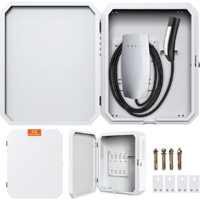 EV Wall Charger Box, Charging Protection Box for Tesla Accessories, Outdoor Rainproof Snowproof Dustproof Protection Wall Connector Cable Organizer Lock Box