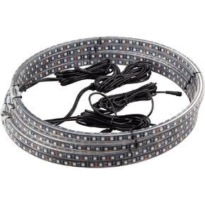 JDMON LED Wheel Ring Light Kit 15.5 Inches RGBW w/Turn Signal and Braking Function can Controlled by Remote and APP (Double Row), 4 Packs