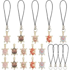 SUNNYCLUE 1 Box 40pcs 5 Color Phone Charms Strap Kawaii Cellphone Charm Tortoise Sea Summer Hawaii Ocean Phone Charm for Women Adults DIY Wallet Keychain Moblie Phone Case Camera Bag Decoration