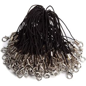 100Pcs Black Lanyard Lobster Clasp Lariat Cord Strap for Mobile Cell Phone/Mp3/Mp4/USB Flash Drive/Charms/Keyring and More
