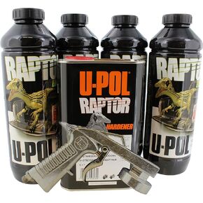 U-Pol 0820V-Gun Black Urethane Truck Bed Liner Kit with 726 Gun