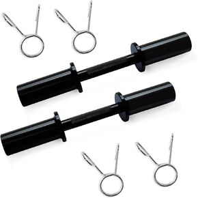 16" Loadable Olympic Dumbbell Handle with 150LB Weight Capacity - Fits 2-inch Olympic Plates - Comes with 2 Pairs of Spring Coils - Ideal for Fitness and Exercise