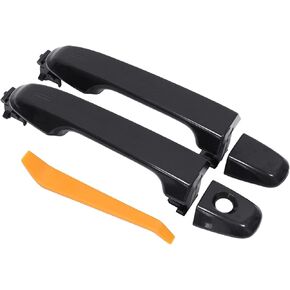 MOTOKU Front Driver and Passenger Side Exterior Door Handle Black for Toyota Camry 2012-2017