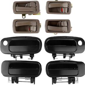 NPAUTO Interior Exterior Door Handles Replacement for Toyota Camry 1992 1993 1994 1995 1996, Front & Rear Left Driver & Right Passenger Side, Set of 8