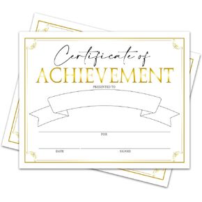 Gold Classroom Certificate of Achievement, 25 Pcs Award Certificates, Certificates of Completion Recognition for Children and Parents, Teachers and Students, School Graduation Diploma -05
