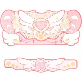 GeekShare Kawaii Mouse Pad Wrist Rest Support Set - Non-Slip Rubber Base Desk Mat and Memory Foam Wrist Rest for Keyboard and Mouse,Perfect for Gaming,or Home Office Work - Star Wings Series