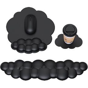 Cloud Mouse Pad with Wrist Rest, Cloud Keyboard Wrist Rest, Wrist Rest for Computer Keyboard, Cloud Mouse Pad Wrist Support, Ergonomic Cloud Keyboard Mouse Wrist Support (Pink)