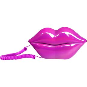 TelPal Corded Landline Phones for Home, Funny Novelty Lip Phone Gift, Wired Mouth Telephone Cartoon Shaped Real Landline Home Office Telephones Furniture Decor
