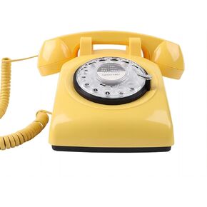 Rotary Dial Phone, MCHEETA Retro Phone 1960's Vintage Corded Phone, Retro Old Telephone Landline Antique Phones for Home/Office（Pink）