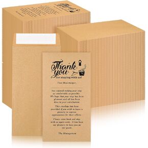 500 Pcs Kraft Housekeeping Tip Thank You Envelopes Bulk Envelopes 3.5 x 6.5 in Cash Self Adhesive Tip Envelopes for Hotel Motel Coin Seed Money Gratuity Key Cards Saving