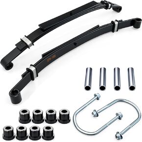 Golf Cart Heavy Duty Rear Spring Set 3 Leaf with Bushings & Sleeves for Golf Cart Club Car DS (1981 Up)- 2 Pack