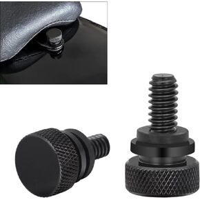 Black Seat Bolt Screw, Stainless Steel Rear Seat Screw Rear Mount Screw Quick Install Compatible for Harley Davidson 1996-2024 Sportster Softail Dyna Street Glide Road Glide Road King 2 Pcs