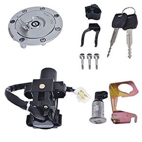WFLNHB Ignition Switch Fuel Gas Cap Seat Lock Key Set Replacement for Honda CBR600F4i CBR1000RR CBR1100XX CBR600RR CBR900RR CBR929RR CBR954RR