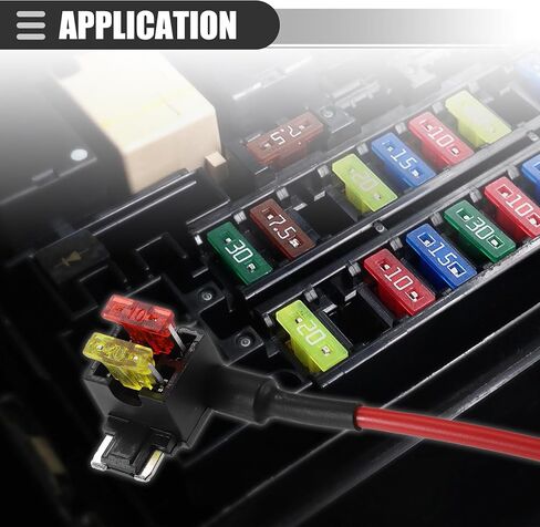 Motoforti Universal إضافة دائرة 12 فولت محول حامل صنبور مصهر صغير مع قطعتين 10 أمبير 20 أمبير APS نوع الصمامات، بلاستيك، أزرق، مجموعة واحدة in Saudi Arabia