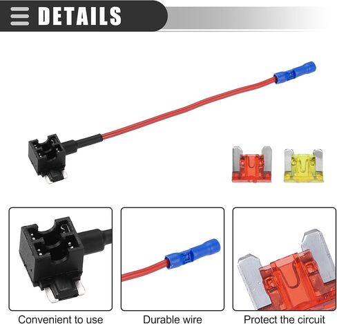 Motoforti Universal إضافة دائرة 12 فولت محول حامل صنبور مصهر صغير مع قطعتين 10 أمبير 20 أمبير APS نوع الصمامات، بلاستيك، أزرق، مجموعة واحدة in Saudi Arabia