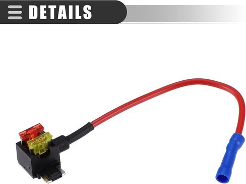 Motoforti Universal إضافة دائرة 12 فولت محول حامل صنبور مصهر صغير مع قطعتين 10 أمبير 20 أمبير APS نوع الصمامات، بلاستيك، أزرق، مجموعة واحدة in Saudi Arabia