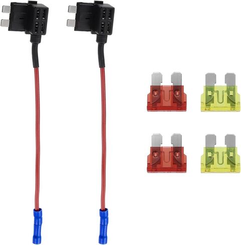 Motoforti Universal Add a Circuit 12V Fuse Tap Holder Adapter with 2pcs 10A 20A APT APR Blade Type Fuse, Plastic, Blue, 1 Set in Kuwait