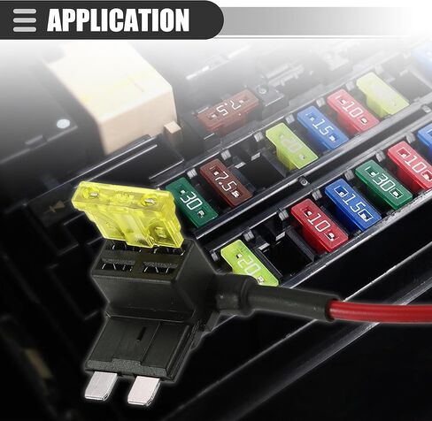 Motoforti Universal Add a Circuit 12V Fuse Tap Holder Adapter with 2pcs 10A 20A APT APR Blade Type Fuse, Plastic, Blue, 1 Set in Kuwait