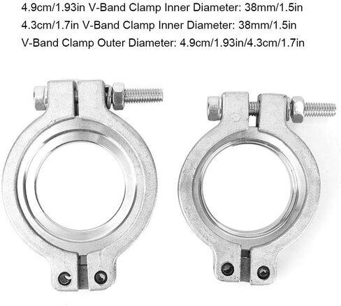 مجموعة المشبك Vband، مجموعة المشبك Vband من Wastegates، مجموعة مجموعة المشبك Vband من Wastegates للتيال مع صواميل البراغي وختم 1.5 بوصة على شكل حرف V 38 مم مشبك أنبوب التفريغ in Kuwait