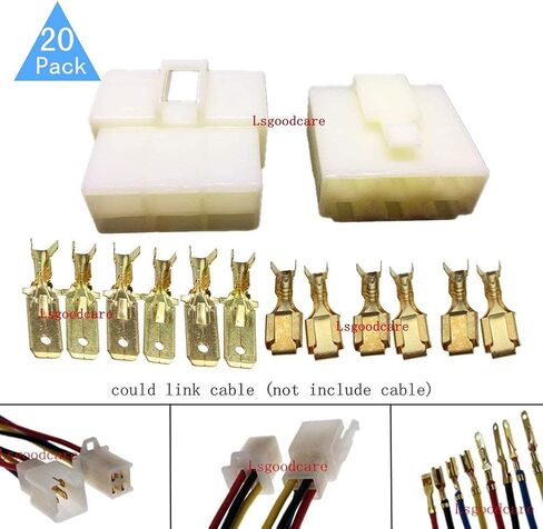 20Sets 6.3MM 6 Pin Way Electrical Automotive Wire Connector Kits Male Female Socket Plug Terminal for Motorcycle Car in Saudi Arabia