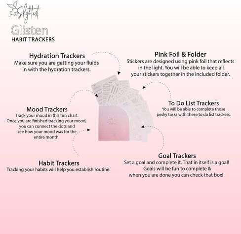 Habit Tracker Stickers - Foil Planner Stickers - Tracking - Mood Trackers - Hydration Trackers - Goal Trackers - Daily Trackers - to Do Lists - Glisten in Saudi Arabia